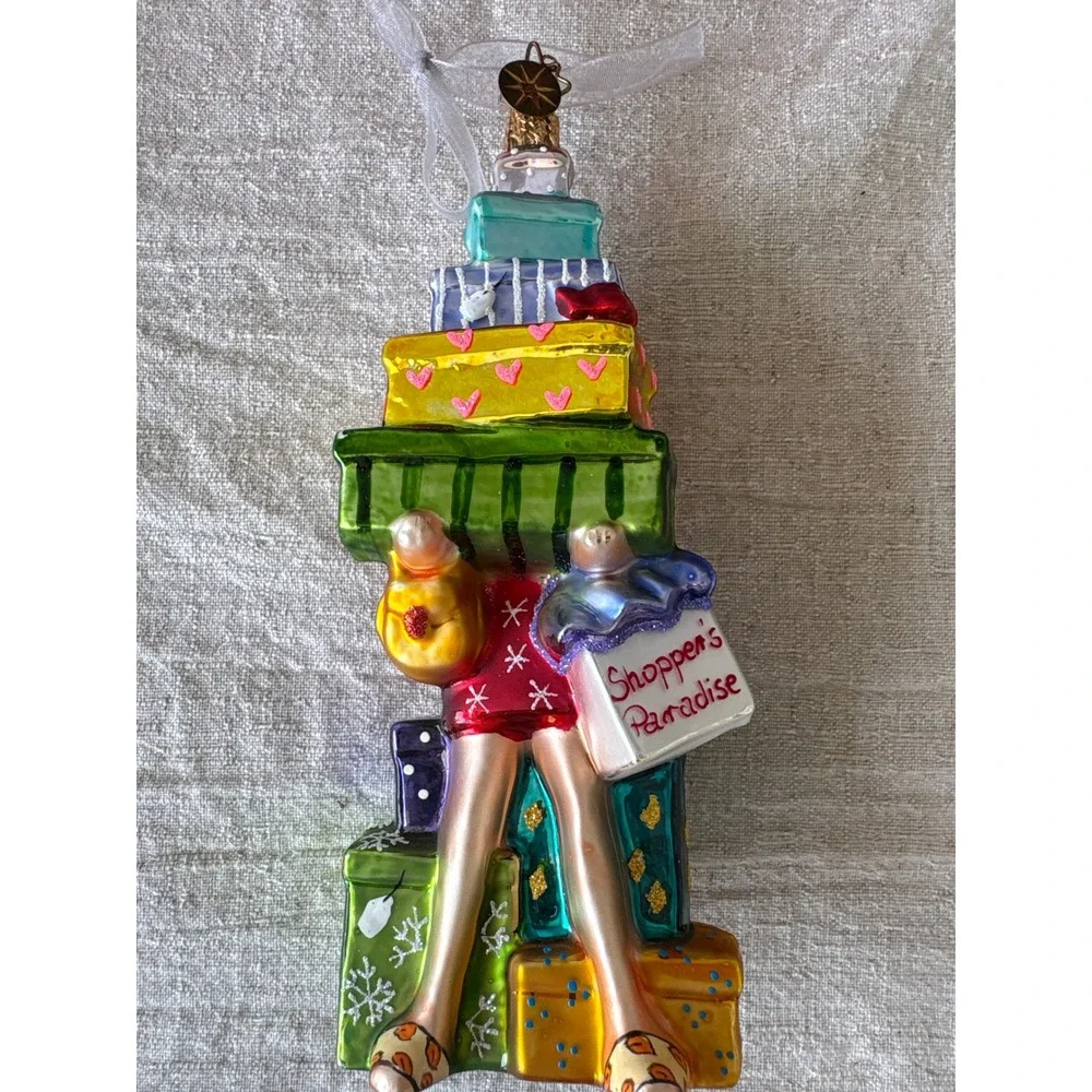 Christopher Radko Shoppers Paradise Glass Christmas Ornament Gift Box